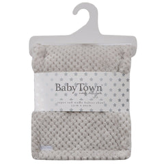 Baby Plush Fleece Waffle Wrap - Grey (75x90cm) (PK6) 19C270