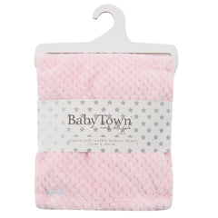 Baby Plush Fleece Waffle Wrap - Pink (75x90cm) (PK6) 19C274