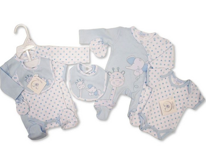 Premature Baby Boys 4 Pieces Set - Elephant and Giraffe (3-8lbs) (PK6)  PB-20-737S