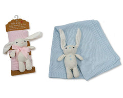 Baby Cotton Wrap and Bunny Toy Set (PK6) (75x96cm) BW-112-2038