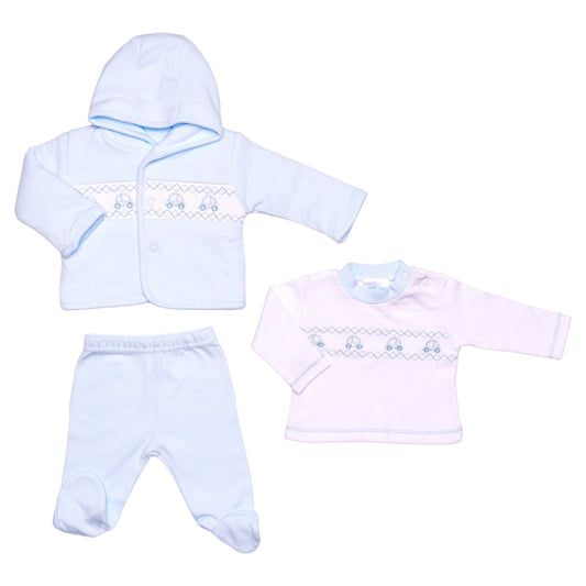 Prem Baby 3pc Reversible Jacket Set - Cars (3-8lbs) (PK12) 40JTC9759