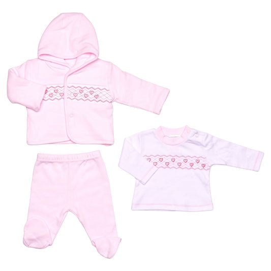 Prem Baby 3pc Reversible Jacket Set - Hearts (3-8lbs) (PK12) 40JTC9760