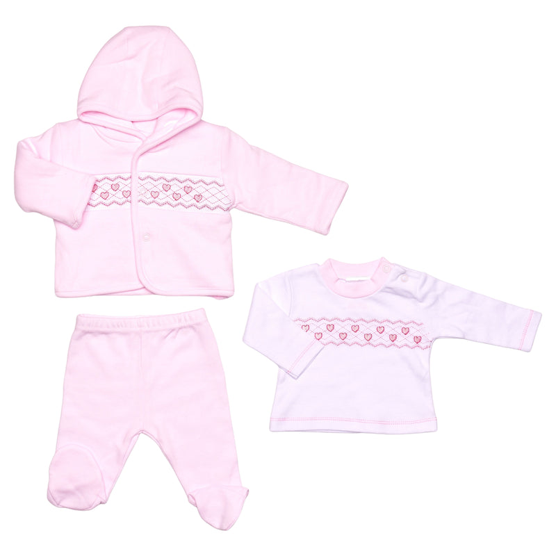 Prem Baby 3pc Reversible Jacket Set - Hearts (3-8lbs) (PK12) 40JTC9760