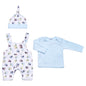 Prem Baby 3pc Dungaree Set - Digger (3-8lbs) (PK12) 40JTC9790