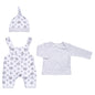 Prem Baby 3pc Dungaree Set - Elephant (3-8lbs) (PK12) 40JTC9791