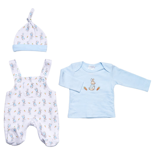 Prem Baby 3pc Dungaree Set - Rabbit (3-8lbs) (PK12) 40JTC9795