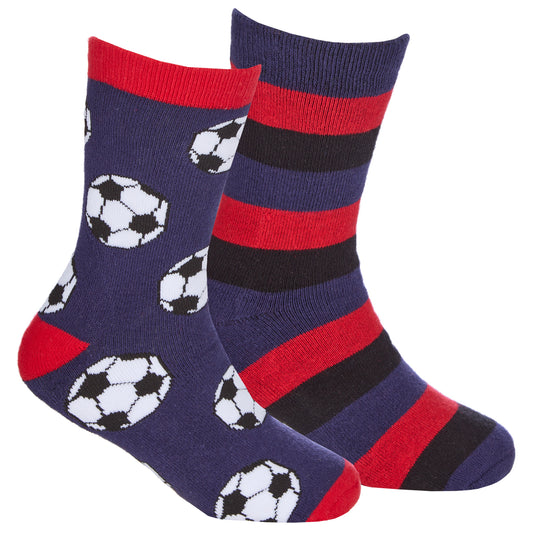 Boys 2pk Boxed Terry Slipper Socks - (PK12) (6-3.5) 42B830