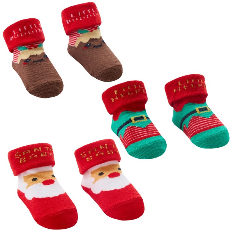 Assorted Christmas Gift Socks in Organza Bag (0-12M) (PK12) 44B1004