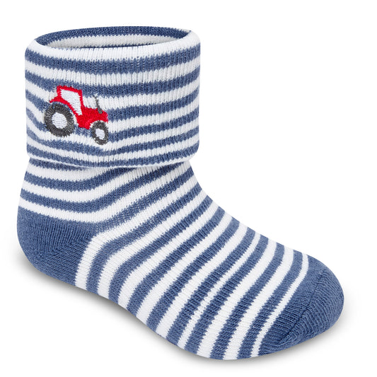 .5Baby Unisex 3 Pack Embroidered Socks with Grippers - Cars (0-5.5) (PK6) 44B1062