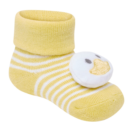 Baby novelty Socks with rattle - Duck (0-12m) (PK6) 44B1067