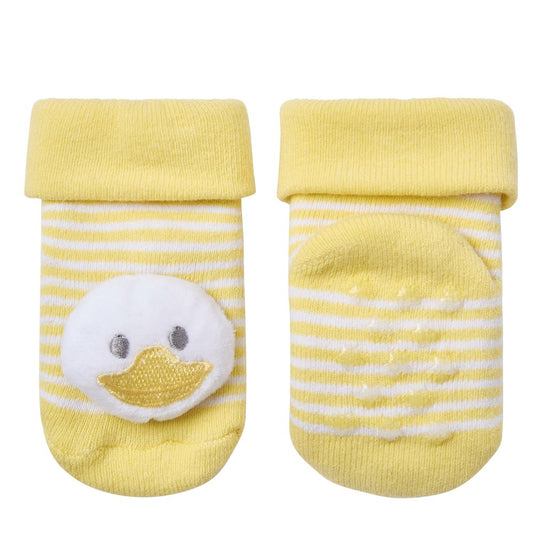 Baby novelty Socks with rattle - Duck (0-12m) (PK6) 44B1067