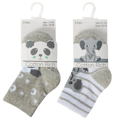 Baby Cotton Rich Socks - Panda (3-5.5) (PK4) 44B972