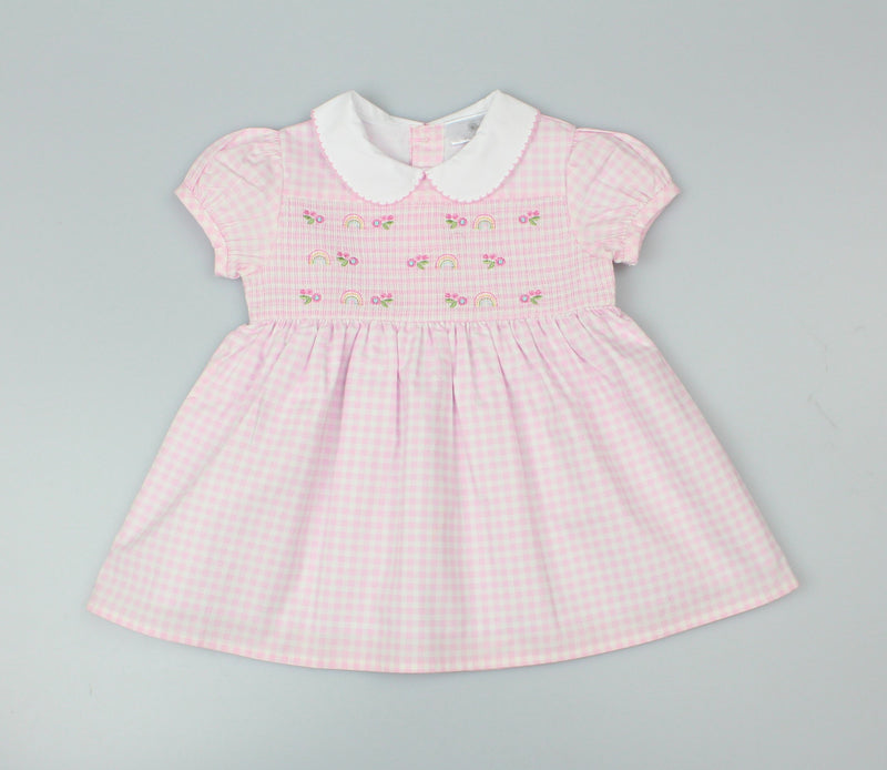 GIRLS ALL OVER EMBROIDERY DRESS PINK (PK 6) (1-2 YEARS) E33223