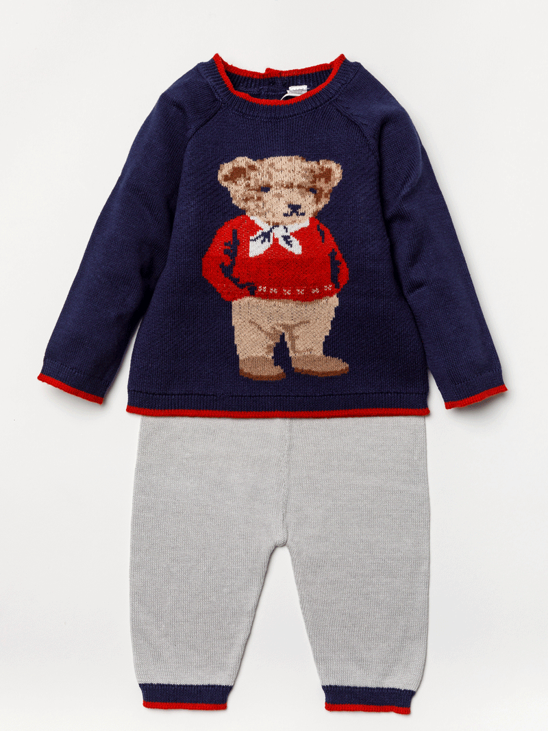 Baby Boys 2pc Knitted Trouser Set - Ted (0-12m) (PK6) A24720