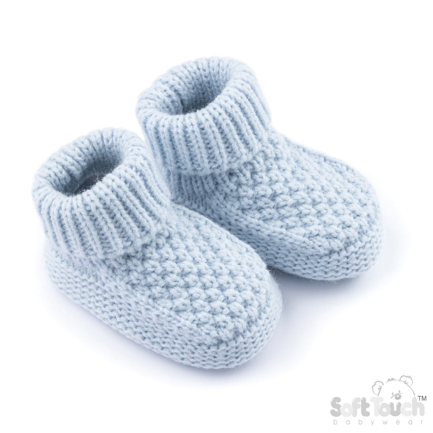 Baby Elegance Ribbed Booties - Blue (PK6) (NB-6m) ABO712BB