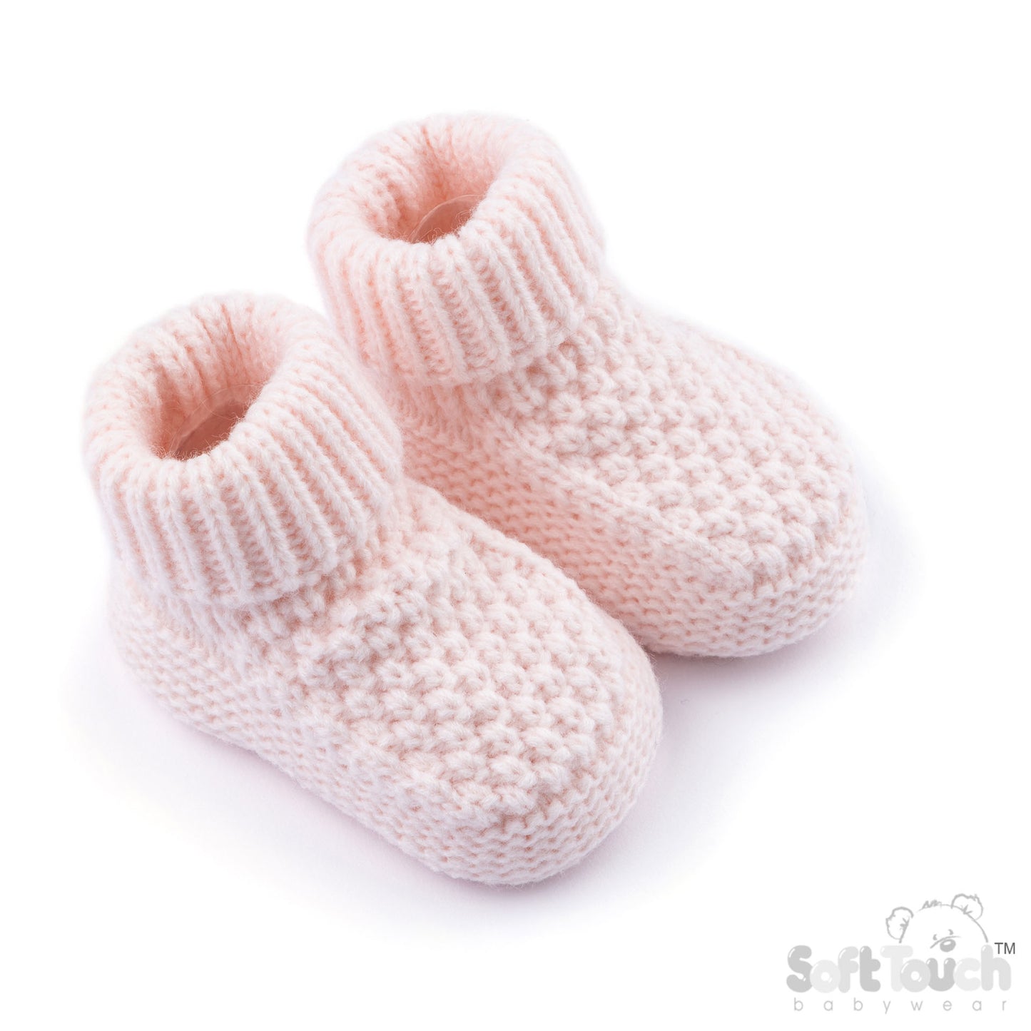 Baby Elegance Ribbed Booties - Pink (PK6) (NB-6m) ABO712P