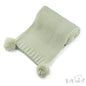 Ribbed Wrap with Pom Pom - Mint (70x100cm) (PK4) ABP712-M