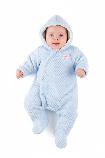 Sherpa Lined Waffle All in One - Sky (3-9 Months) (PK4) AL110-B