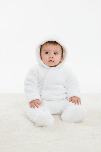 Sherpa Lined Waffle All in One - White (3-9 Months) (PK4) AL110-W