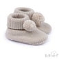 Pom Pom Acrylic Booties - Coffee (NB-6m) (PK12) B455-COF