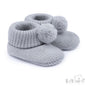Pom Pom Acrylic Booties - Grey (NB-6m) (PK12) B455-G