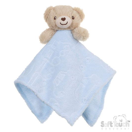 Bear Blue Embossed Comforter - Cars  (36x36CM) (PK6) BC305-B