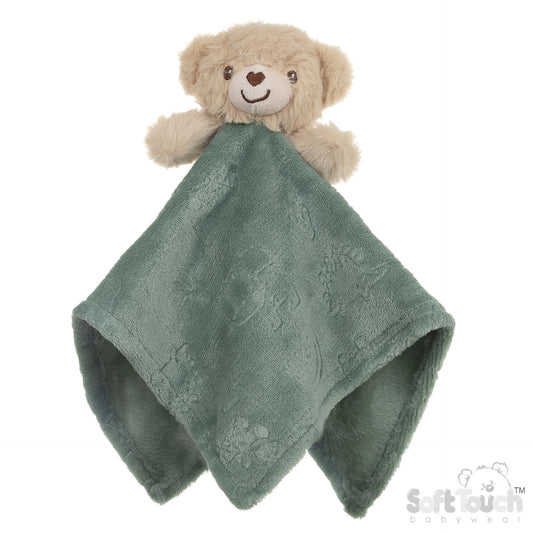 Bear Sage Green Embossed Comforter - Elephant/Dino (36x36CM) (PK6) BC305-SG