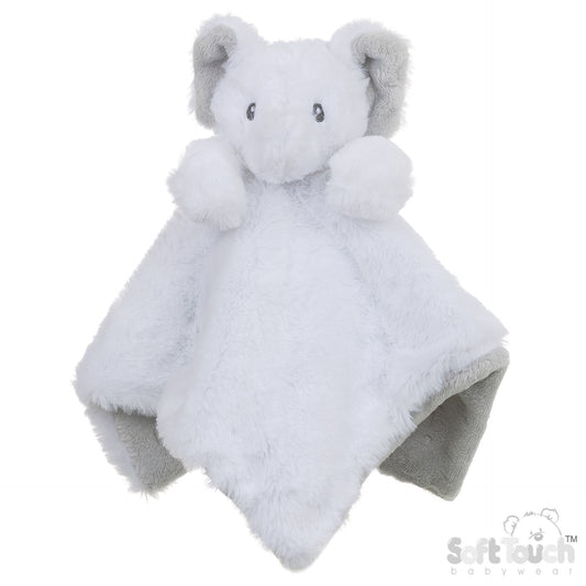 Baby Plush Comforter - White Elephant (36x36CM) (PK6) BC72
