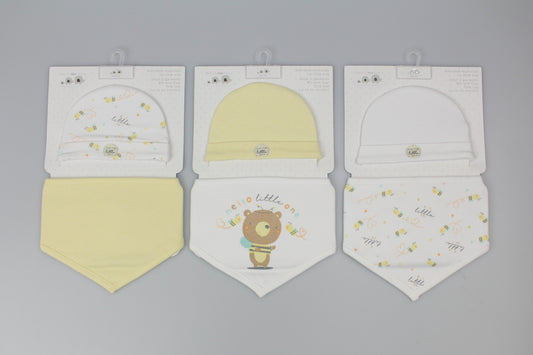 Baby Cotton Bib & Cap Gift Set - Hello Little One - (OneSize) (PK6) H13735