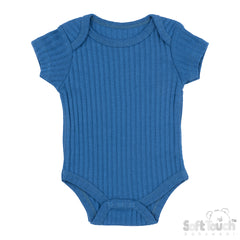 Ribbed Bodysuit - Azure (0-3m) (PK6) - BS4600-AZ-03