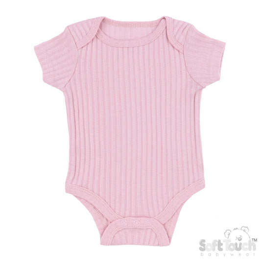 Ribbed Bodysuit - Dusty Pink (0-3m) (PK6) - BS4600-DP-03