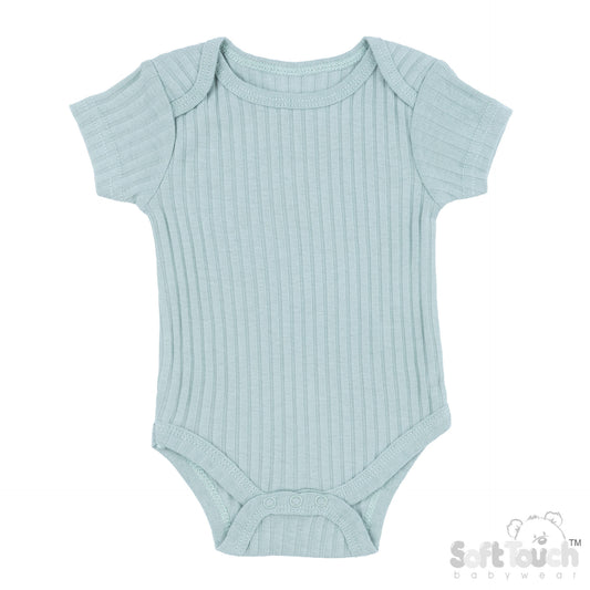 Ribbed Bodysuit - Sage Green (0-3m) (PK6) - BS4600-SG-03