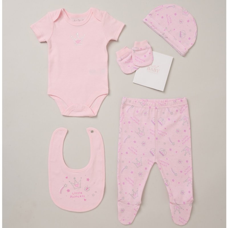 6pc Baby Girls Mesh Bag Gift Set - Princess (NB-6m) (PK4) C05698