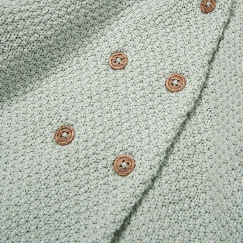 Baby Organic Double Knit Cardigan - Sage Green (0-12m) (PK6) C05712