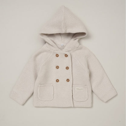 Baby Organic Double Knit Cardigan - Beige (0-12m) (PK6) C05713