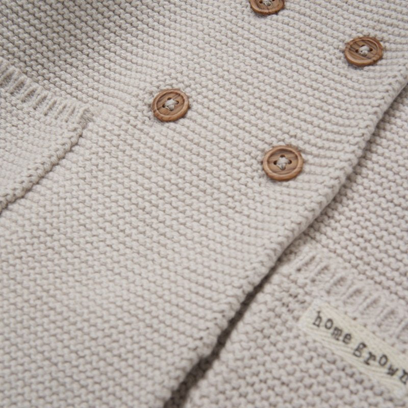 Baby Organic Double Knit Cardigan - Beige (0-12m) (PK6) C05713