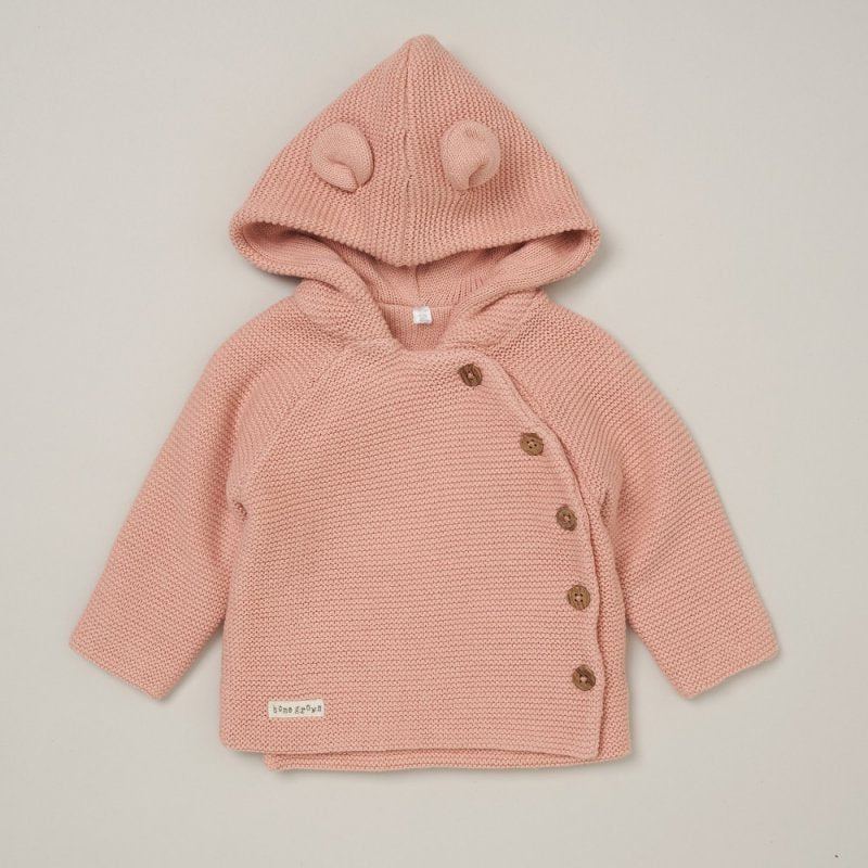 Baby Organic Double Knit Cardigan - Pink (0-12m) (PK6) C05715
