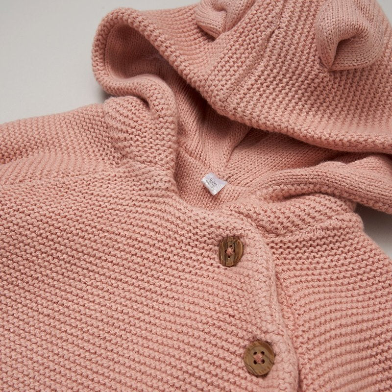 Baby Organic Double Knit Cardigan - Pink (0-12m) (PK6) C05715