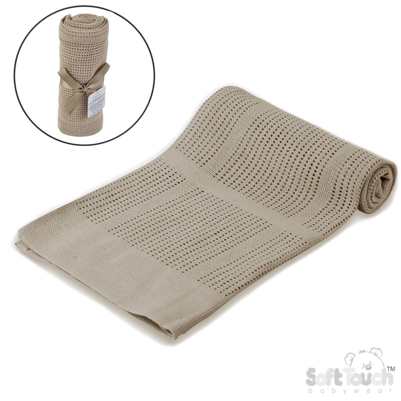 Cotton Cellular Blanket - Coffee (70x90cm) (PK6) CBP51-COF