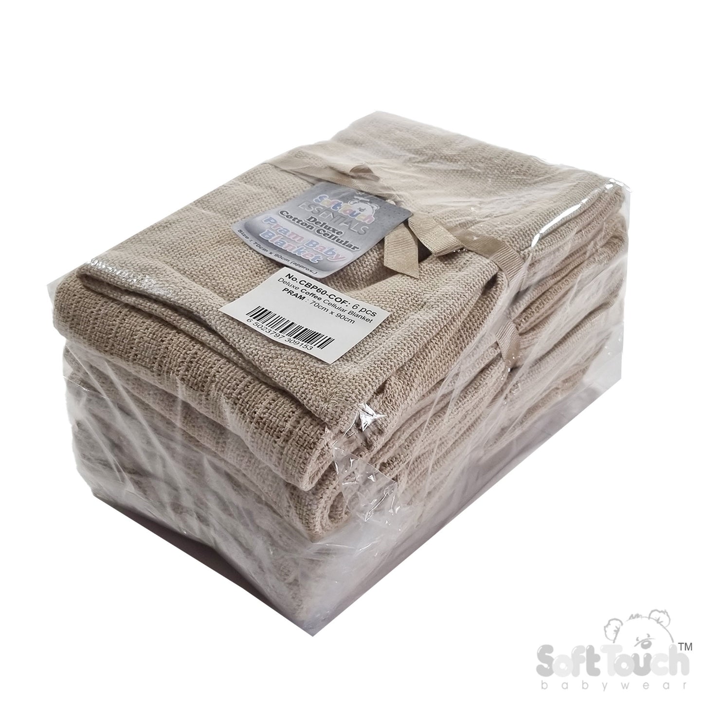 Deluxe Personalisation Cotton Cellular Blanket - Coffee (PK6) (70x90cm) CBP60-COF*