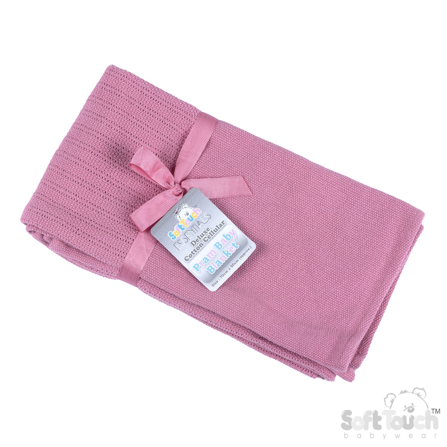 Deluxe Personalisation Cotton Cellular Blanket - Dusty Pink (PK6) (70x90cm) CBP60-DP*