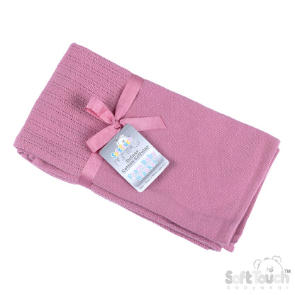 Deluxe Personalisation Cotton Cellular Blanket - Dusty Pink (PK6) (70x90cm) CBP60-DP*