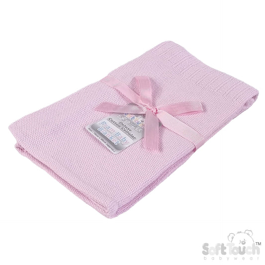 Deluxe Personalisation Cotton Cellular Blanket - Pink (PK6) (70x90cm) CBP60-P*