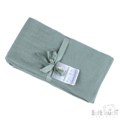 Deluxe Personalisation Cotton Cellular Blanket - Sage (PK6) (70x90cm) CBP60-SG*