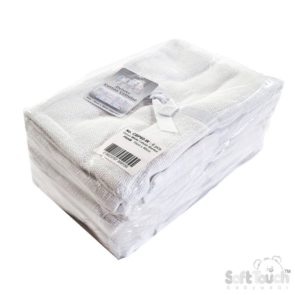 Deluxe Personalisation Cotton Cellular Blanket - White (PK6) (70x90cm) CBP60-W*