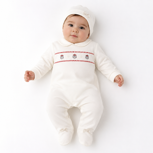 Baby All in One with Smocking and Hat - Frog (NB-6 Months) (PK6) Bis-2120-6078