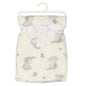 BABY PINK ELEPHANT PRINT PLUSH FLEECE WRAP (75x100cm) (PK6)D12828