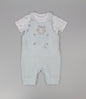 2pc Waffle Dungaree & T-Shirt Set - Safari/Blue (PK6) - J13952