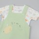 Baby Sage Waffle Fabric Top & Dungaree Outfit (Pack of 6) - M14263