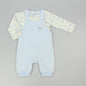 Baby Quilted Dungaree Set - Sky Blue (0-9m) (PK6)  M15956